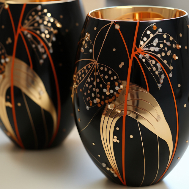 Gold Floral Vases image